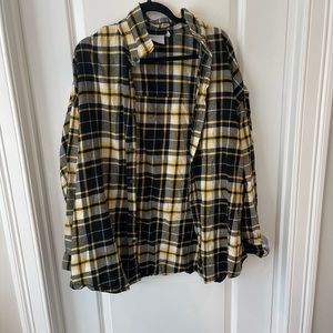NWOT asos black and yellow plaid flannel women’s size 3xl